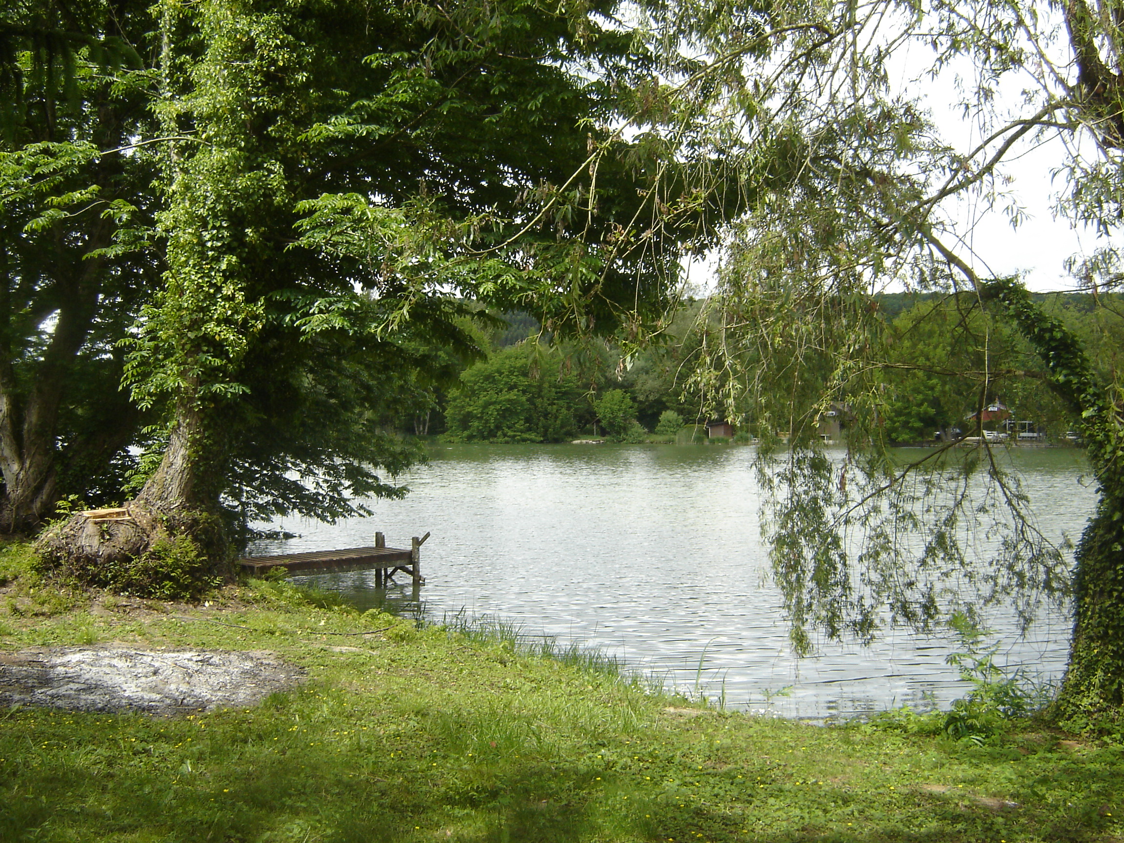 Plan d'eau avec chalet