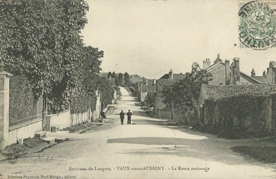 Ancienne carte postale de la route nationale 74 - Vaux